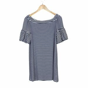 Donna Morgan Off Shoulder Flounce Striped Dress Size 4